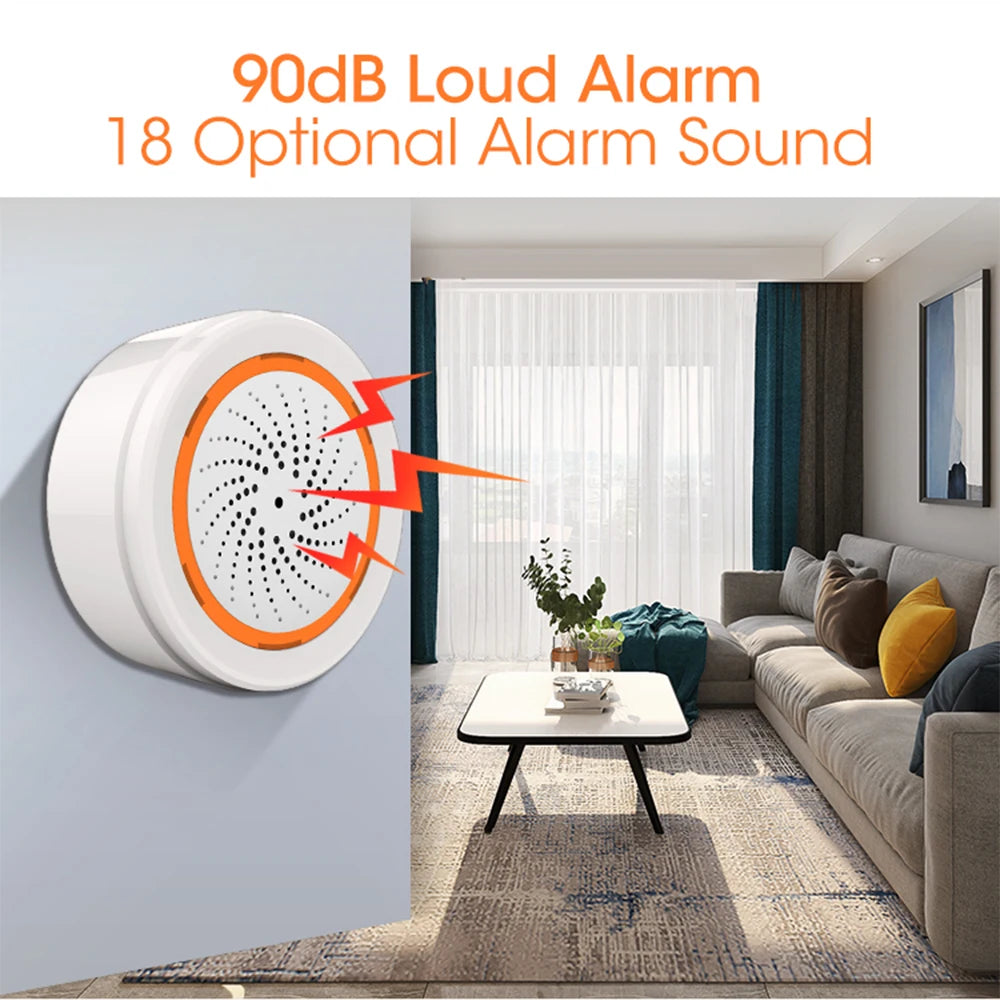 Smart Siren Alarm For Home Security with Strobe Alerts Support USB Cable