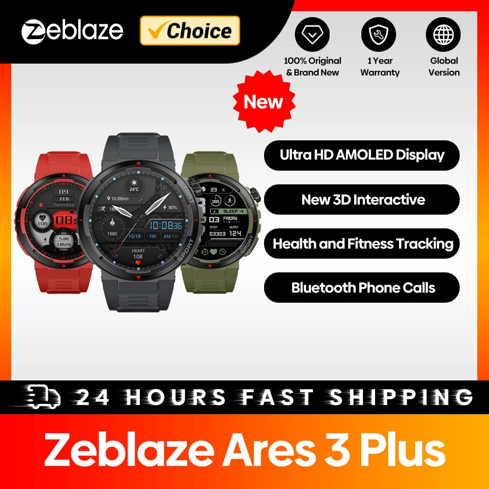 HD AMOLED Display Best Men's Sport Smart Watches