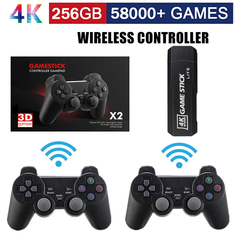 4K HD Video Game Console Double Wireless 2.4G Controller Retro Console Games For PSP