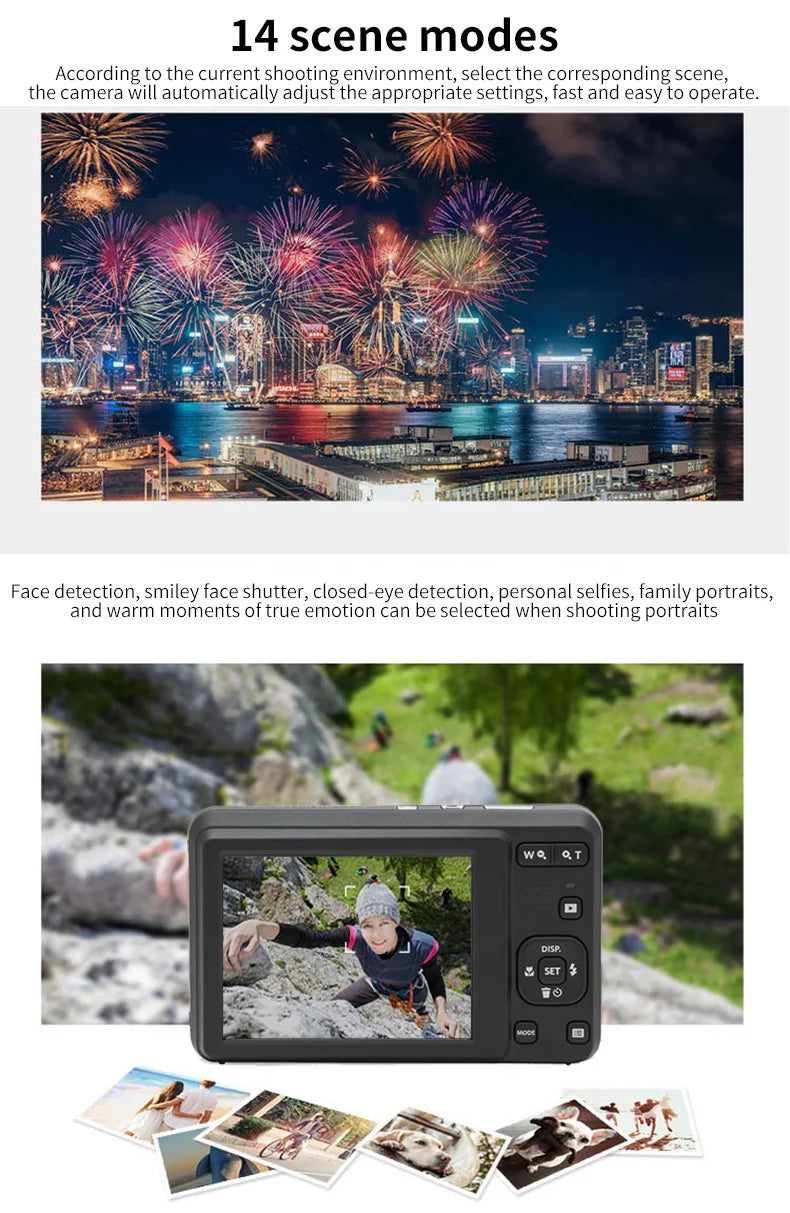 28mm Wide Angle Digital Camera 5X 1080P Full HD Video LCD Vlogging Camera