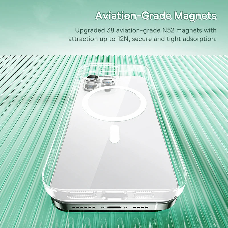 Magnetic Case for iPhone 16 15 Pro Max Wireless Charging Cover for iPhone 14 13 12 11 Pro Max