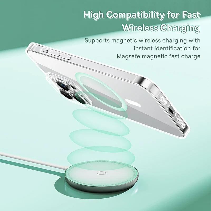 Magnetic Case for iPhone 16 15 Pro Max Wireless Charging Cover for iPhone 14 13 12 11 Pro Max