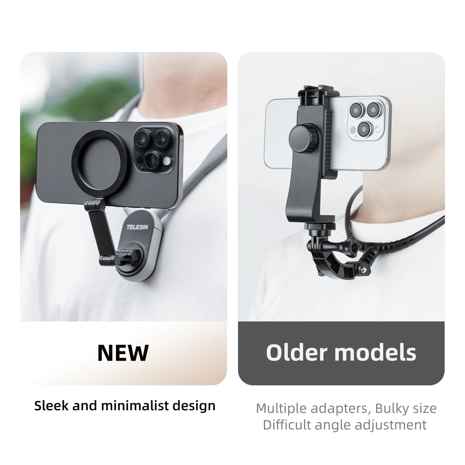 Telesin Magnetic Neck Holder Mount Quick Release Hold for IPhone samsung huawei xiaomi