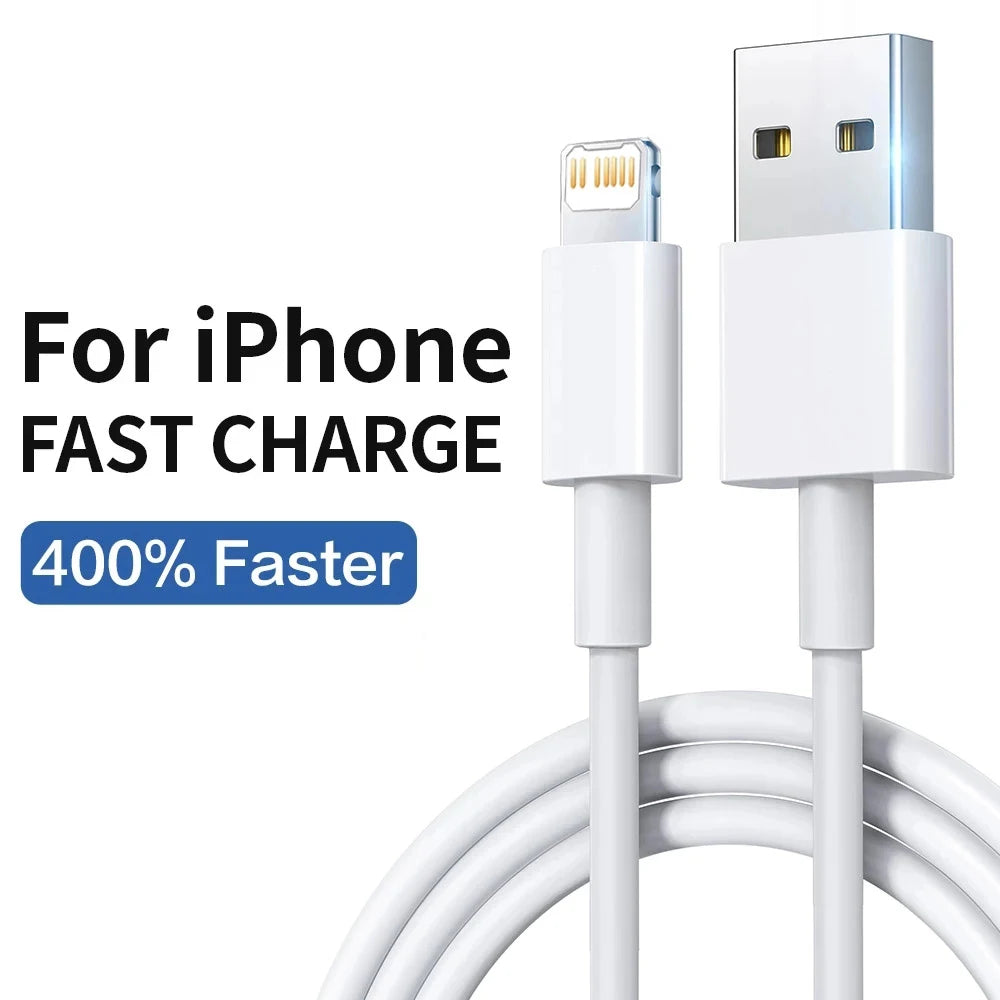 USB Cable For iPhone Fast Charging Wire Cord 14 13 12 11 Pro Max Plus XS X XR iPad