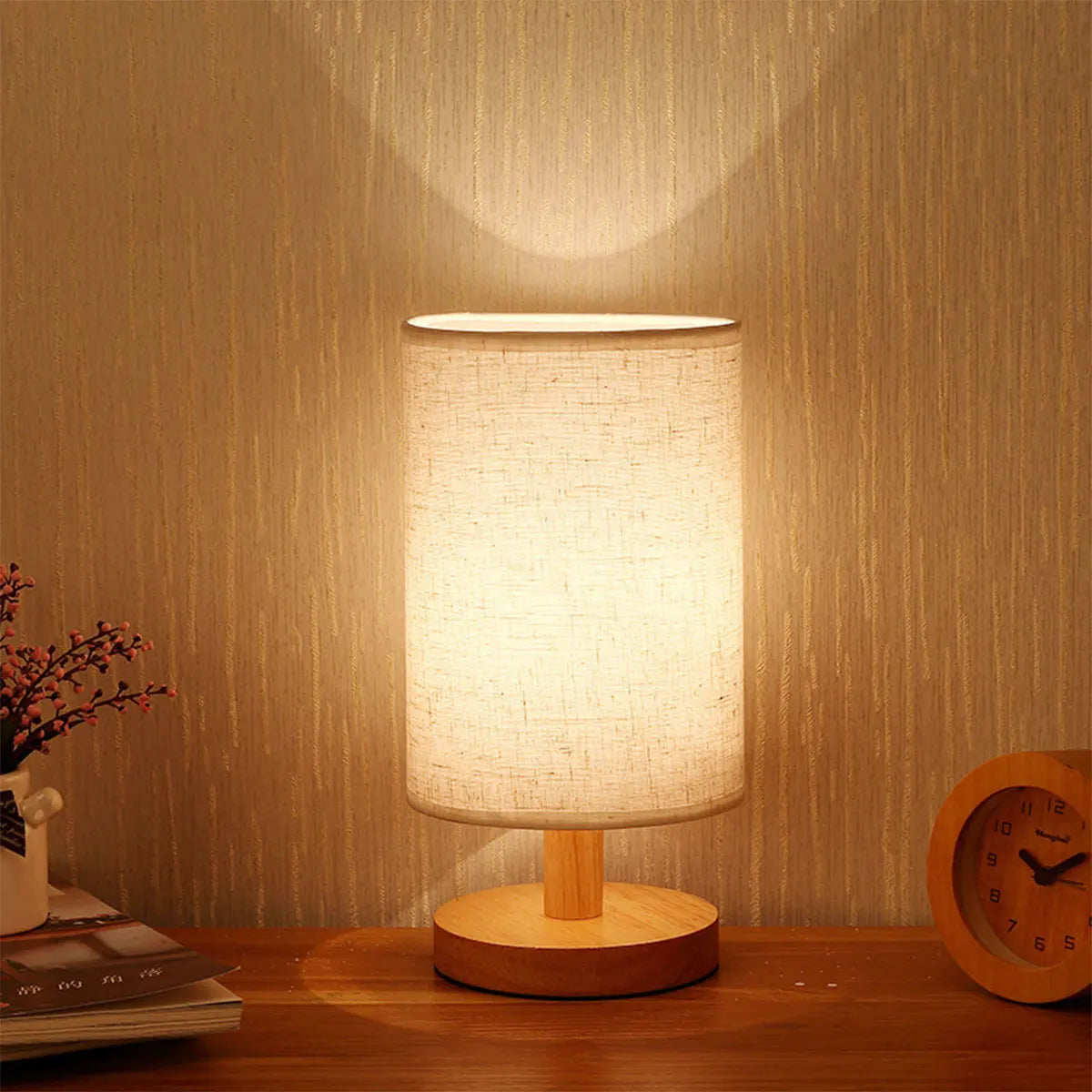 Night Lights Table Lamp For Bedroom Wooden Desk