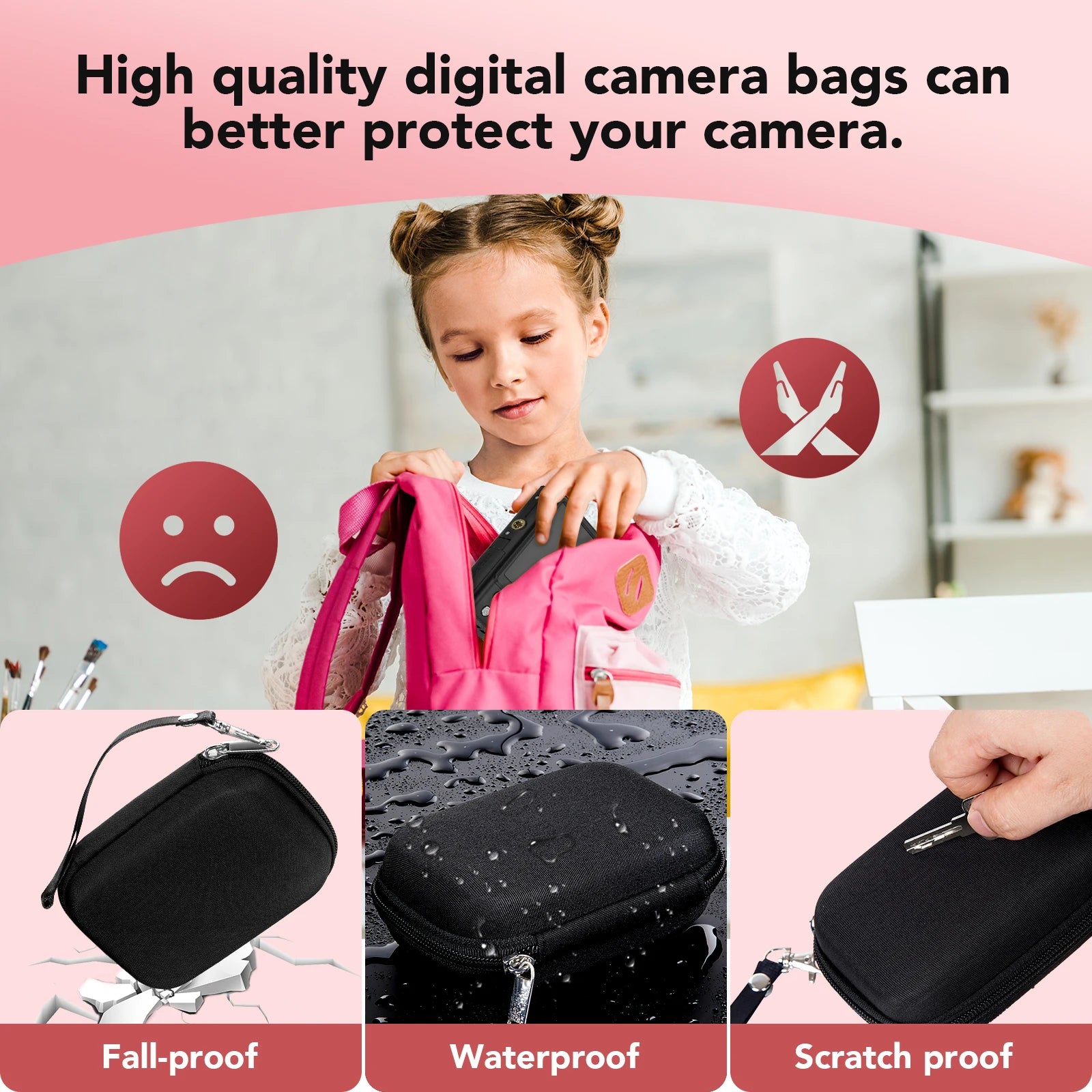 Children's Waterproof Digital Camera 16x Zoom Compact Cameras 1080P