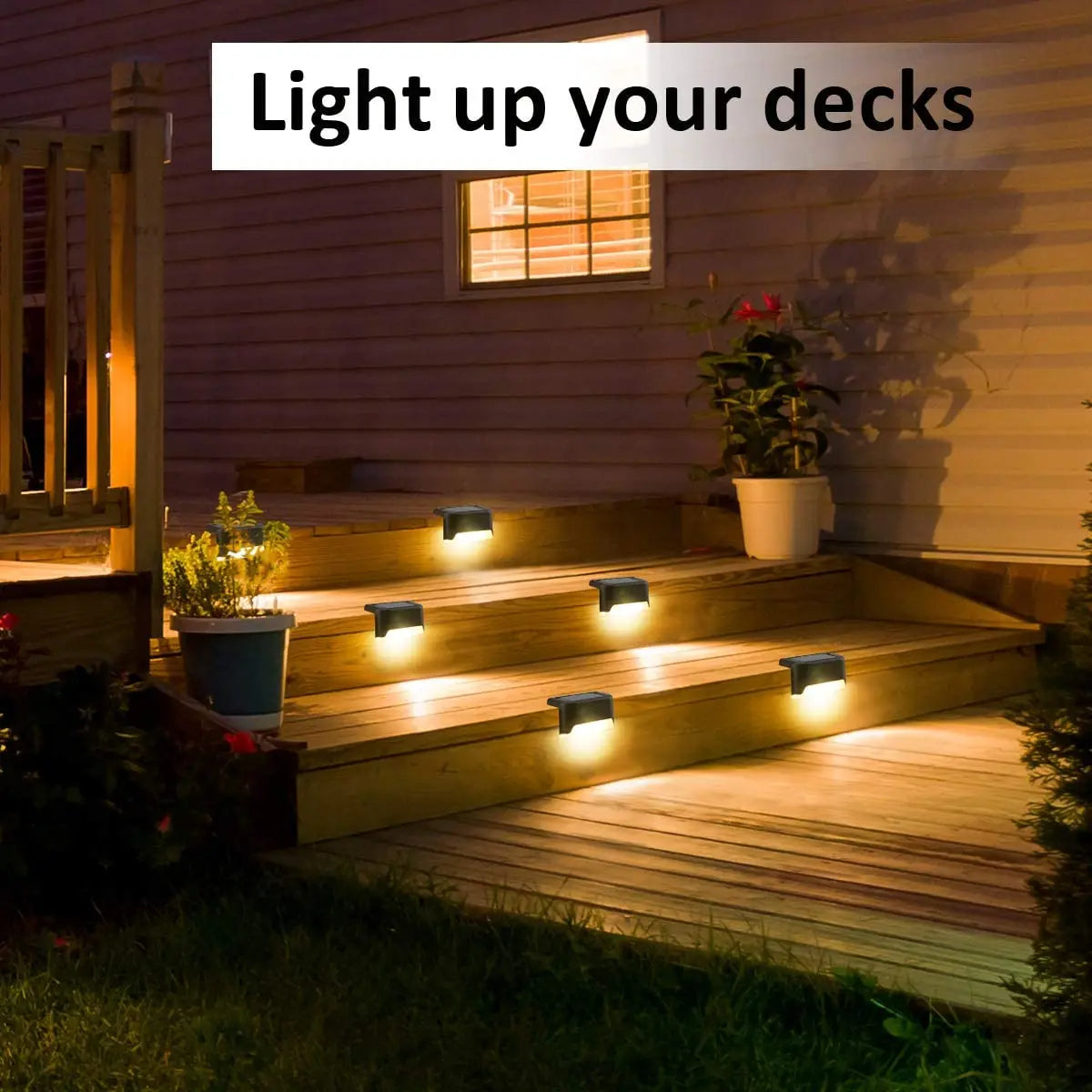 4/8/12/16pcs Solar LED Lights Outdoor Garden Light Deck Lamp