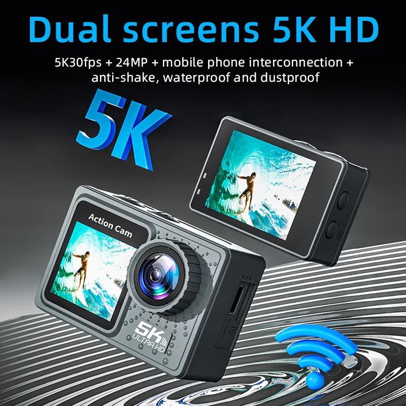 Best Budget Action Camera 5K 4K 60FPS WiFi Waterproof Sport Camera