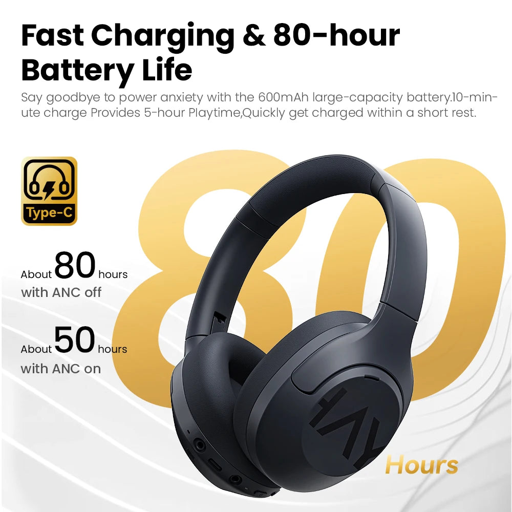 Bluetooth Headphones with Microphone Noise Cancelling Headsets Driver Earphones