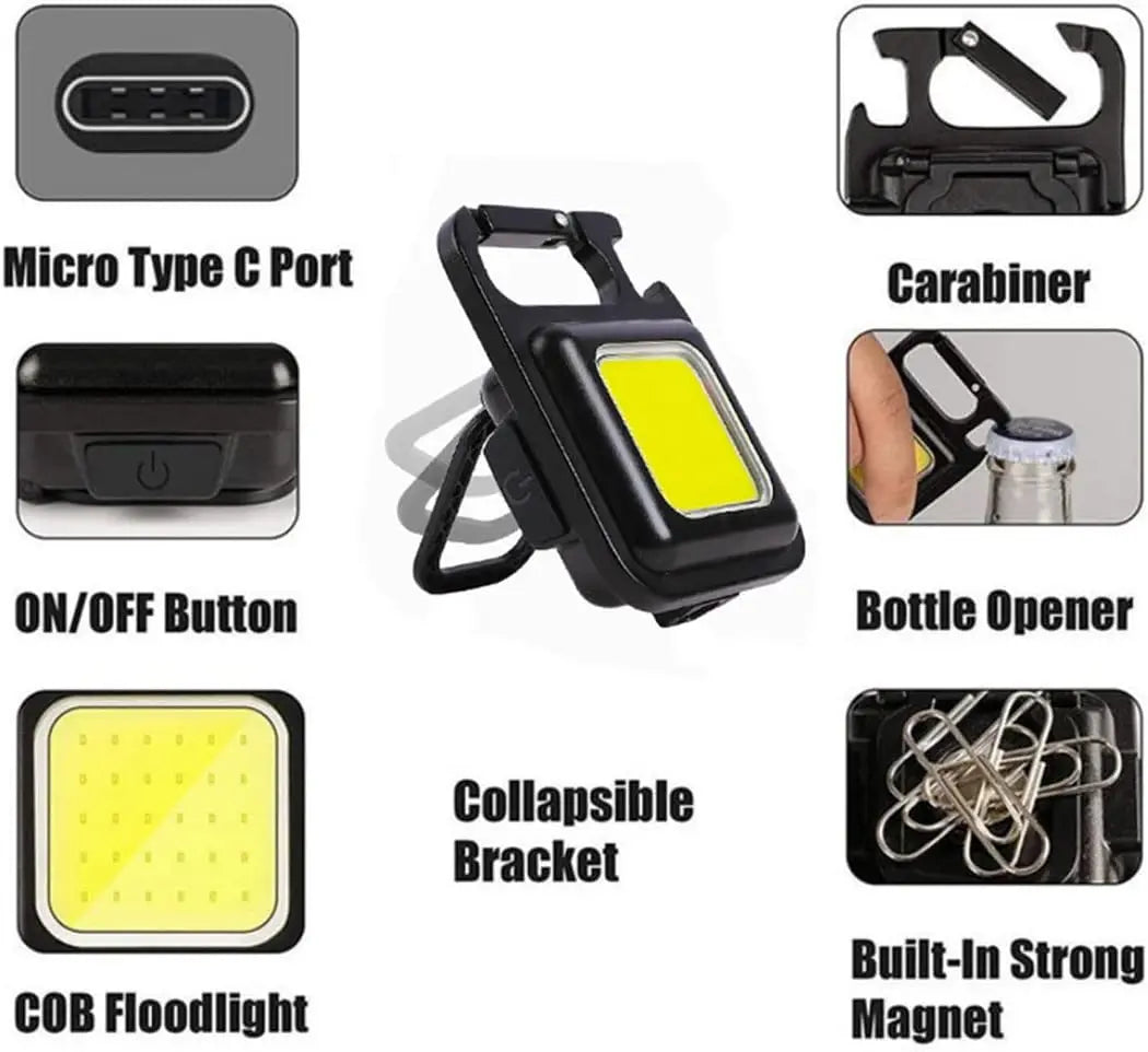 Mini LED Light- 500MA Flashlight Portable COB Camping Lamps USB Charging