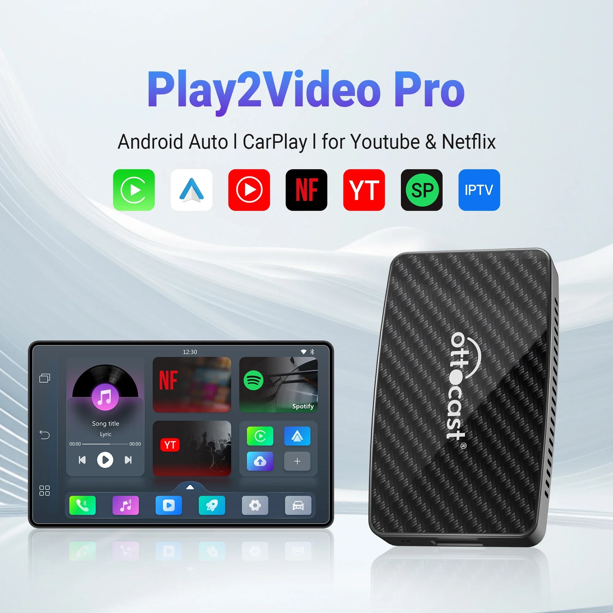 Play2Video PRO Wireless CarPlay and Android Auto Adapter Car Accessories for Kia Toyota