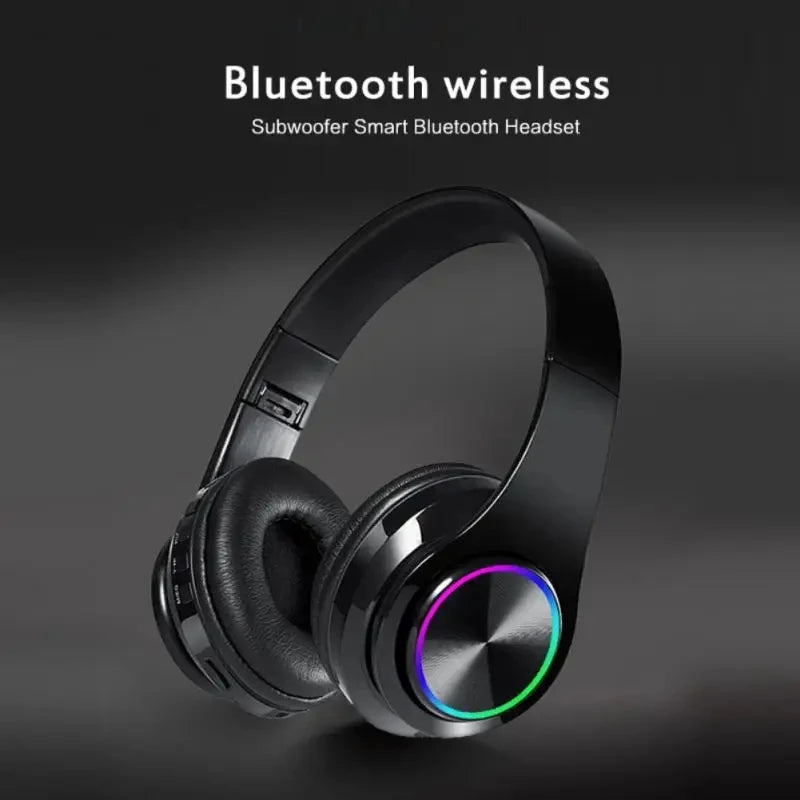 Black Bluetooth Wireless Headphones Game Music Sports Support Mobile Phone Computer