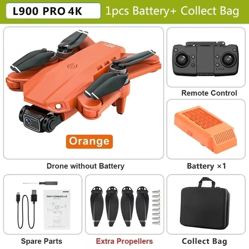 L900 PRO Brushless GPS Folding Drone 4k High Definition Aerial Photography Quadcopter Long Endurance Remote Control Aircraft Toy