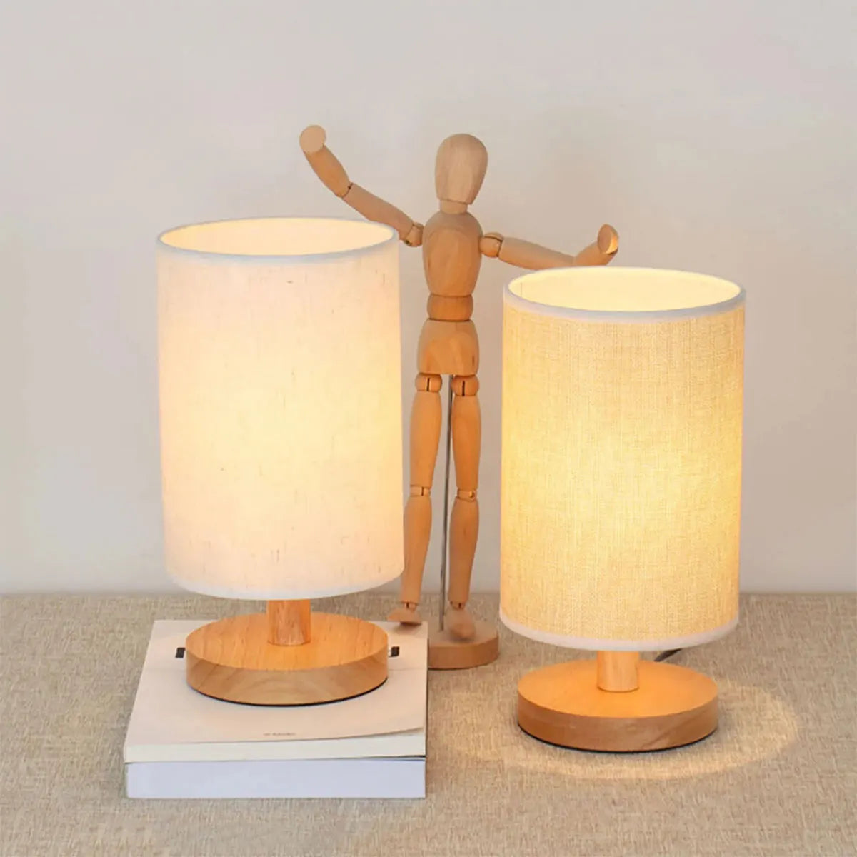 Night Lights Table Lamp For Bedroom Wooden Desk