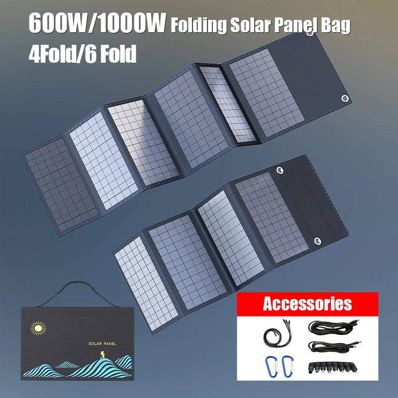 1000W Solar Panel Portable Folding Bag Outdoor Power Supply for Home