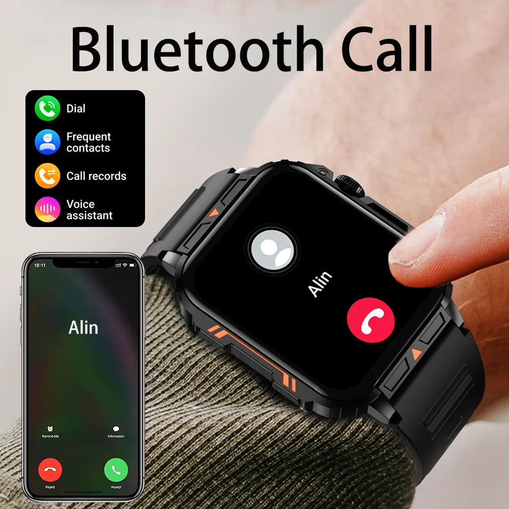 New Men Smart Watch Bluetooth Heart Rate Monitor Sport Modes Smartwatch for Men