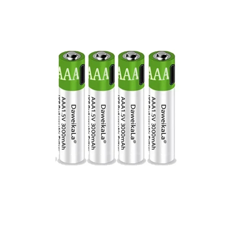 Best USB Rechargeable AAA Batteries 1.5V 3000mAh li-ion battery for remote control