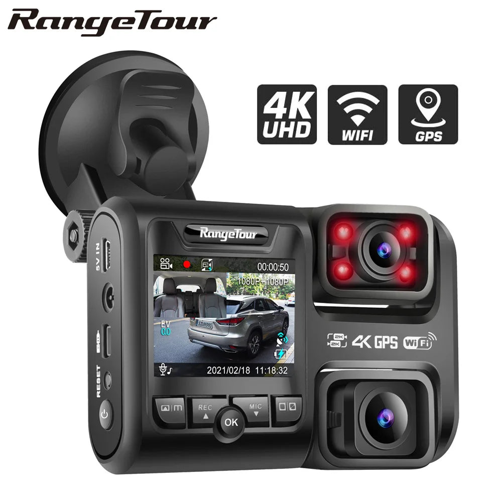 4K Novatek 96663 Dual Lens Car Dash Camera