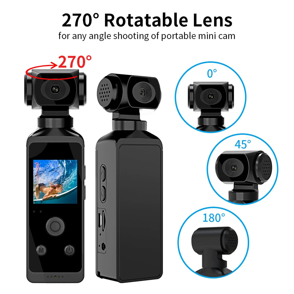 5K Waterproof Sports Action Camera Sport Action Camera Loop Recording Wearable Lens