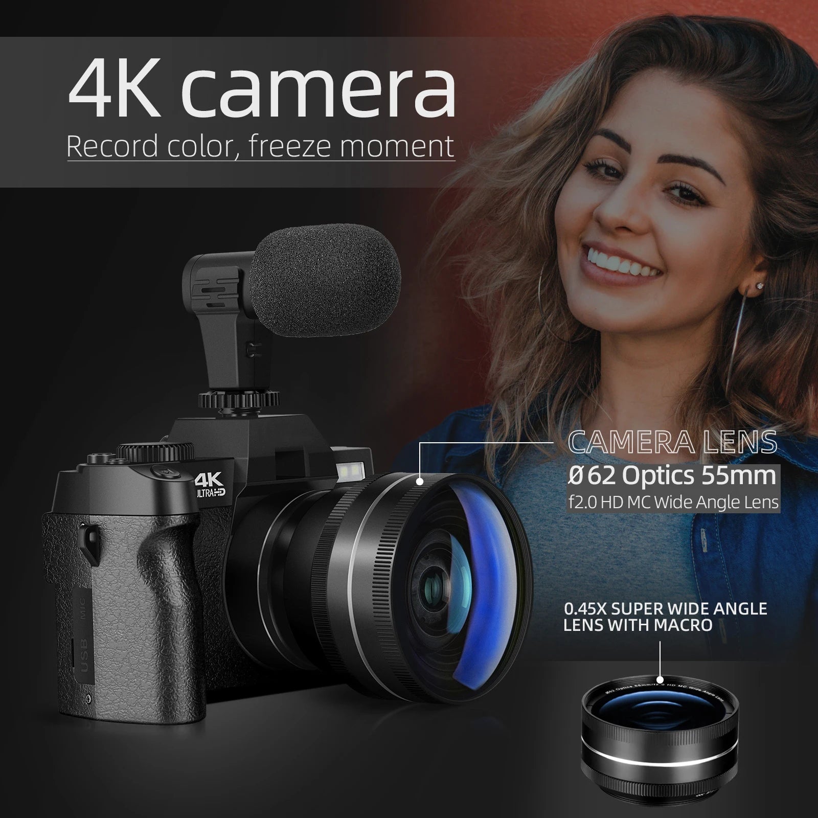 Best Budget Camera for Photography and Video 16X Digital Zoom 4K 48MP Camera