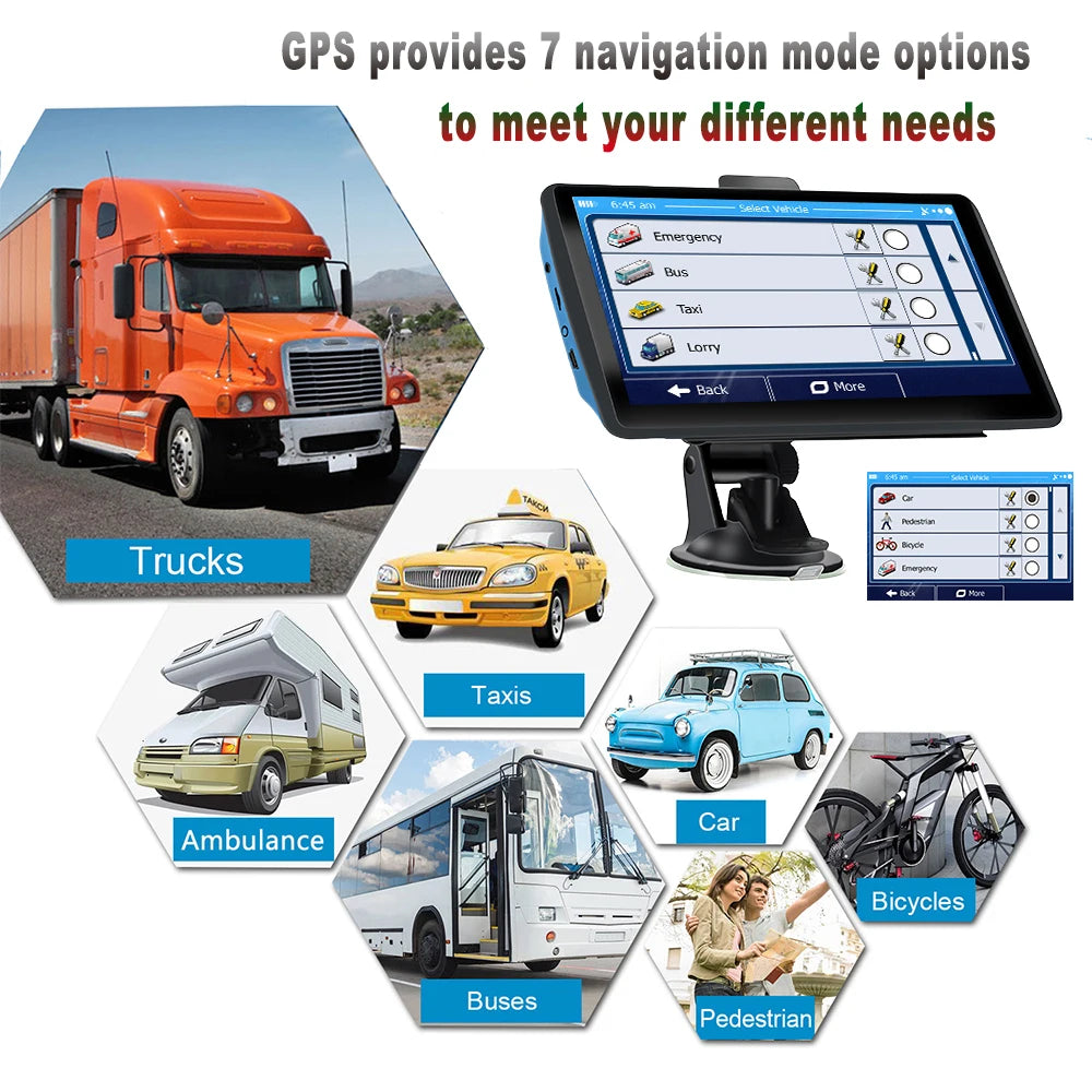 7 Inch Best Rated Truck GPS Navigation for Car Truck SAT Navigator Europe America Map