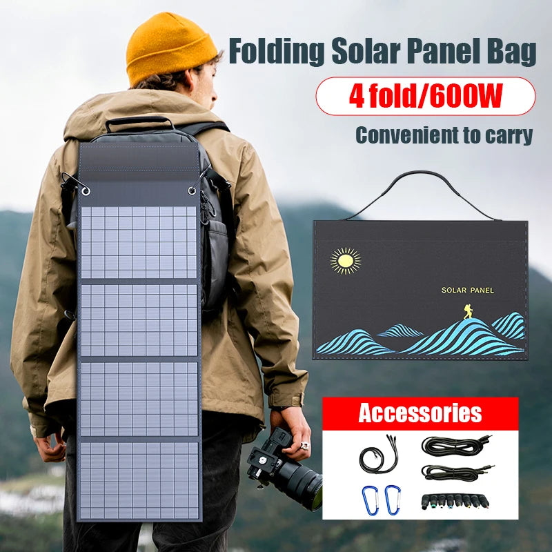 1000W Solar Panel Portable Folding Bag Outdoor Power Supply for Home