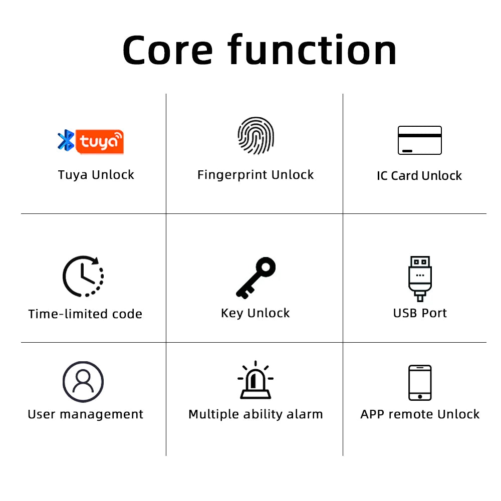 Smart Fingerprint Door Lock Electronic Lock with Password/Key/Card/APP Unlock