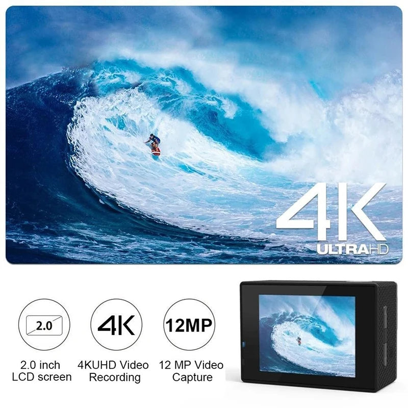 Best Waterproof Action Camera for Underwater 4K/30fps Helmet Video Recording Cameras