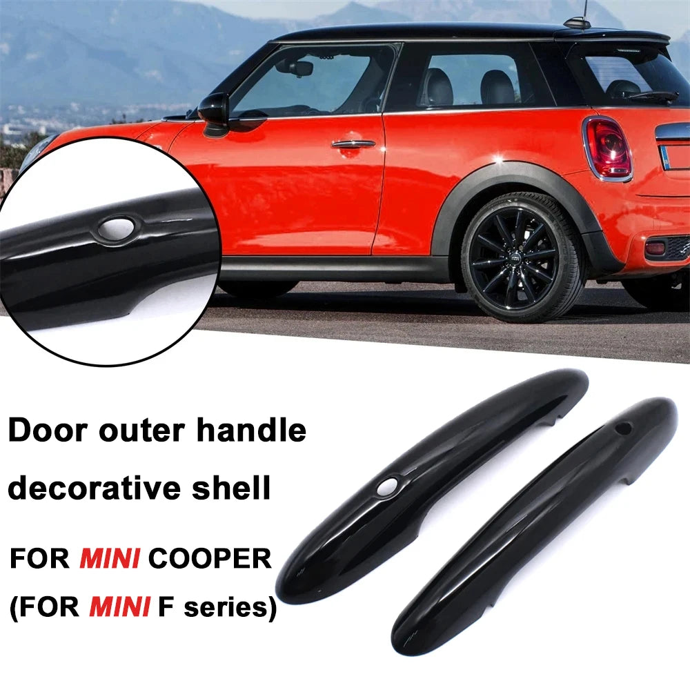 2Pcs Premium Door Handle Cover Sticker Car Styling Exterior Car Accessories For MINI Cooper