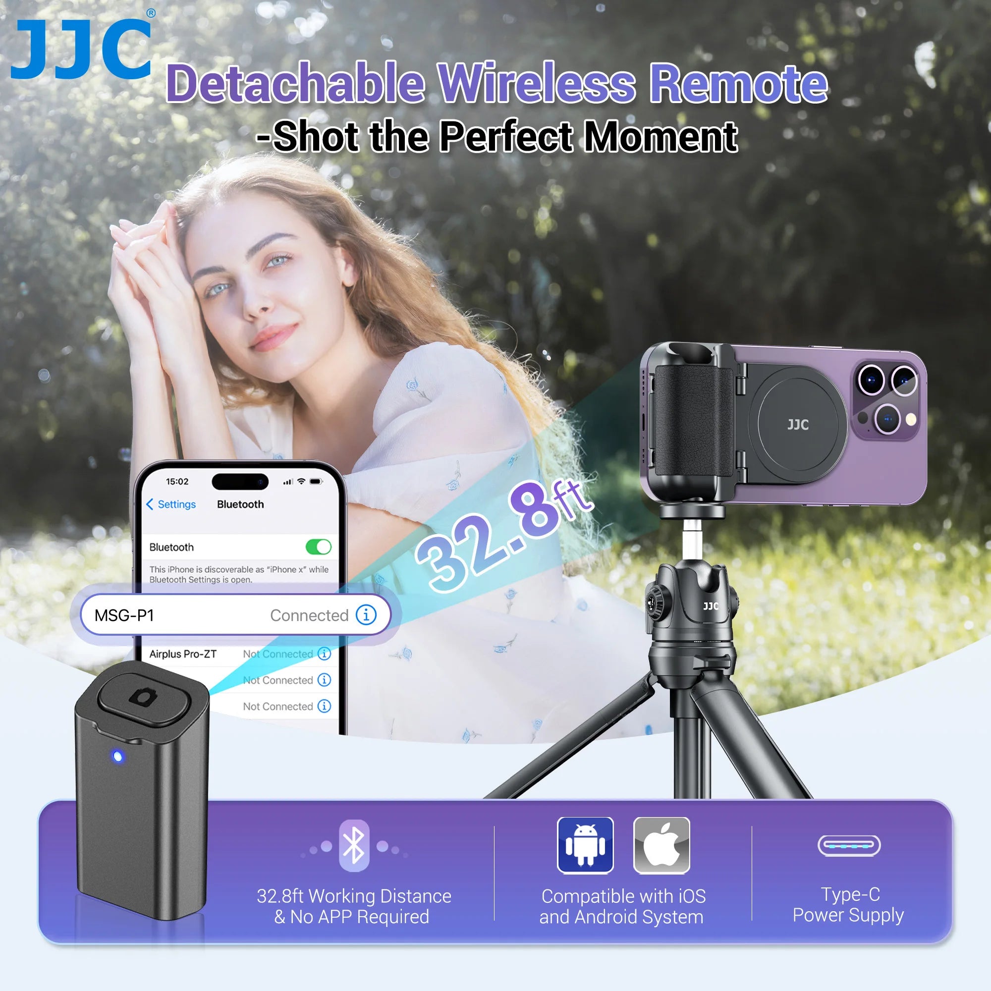 Magnetic Phone Grip And Extendable Tripod phone Grip Handle Holder with Remote Shutter for iPhone