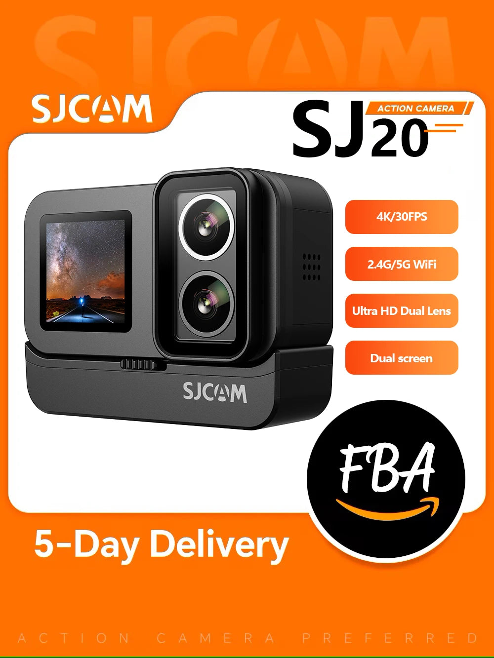 Dual Screen Waterproof Action Camera 4K 5G WiFi Action Cameras Waterproof