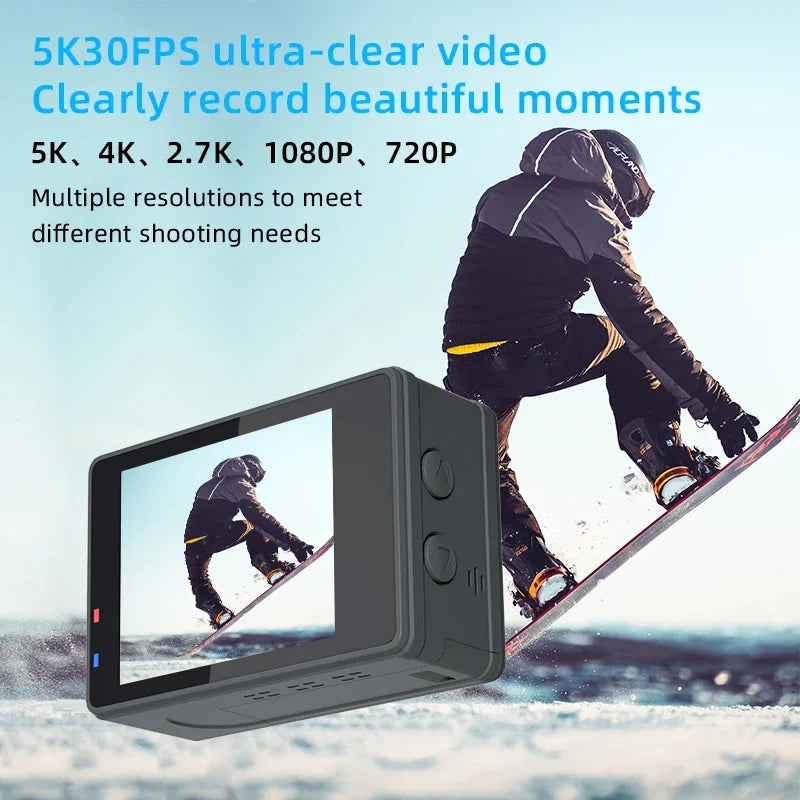 5K 4K Waterproof Sports Action Camera Dual Screen 30m Waterproof Sport Camera