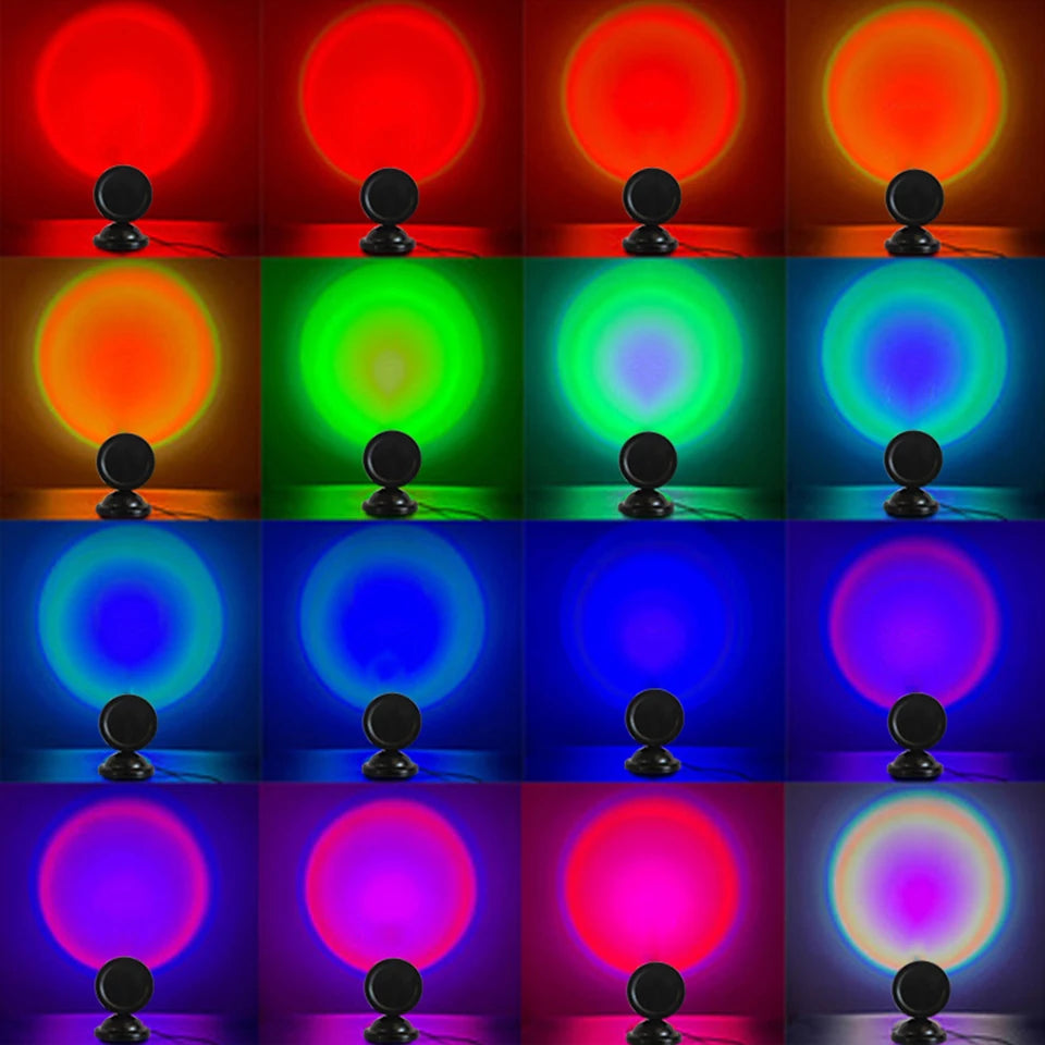 Mini USB Sunset Lamp Led Projector Night Light Home Background Wall Decoration