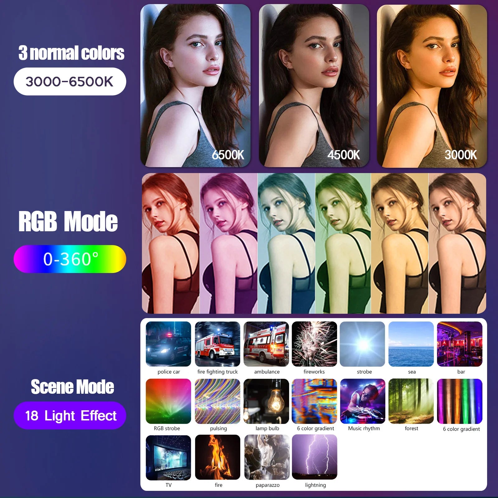 RGB Photography Video Light Stick Wand Party Colorful LED Lamp