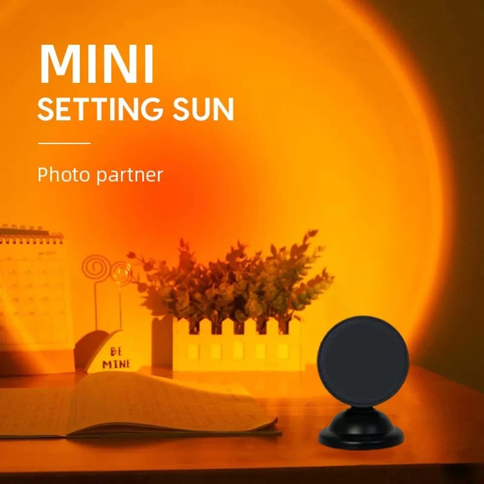 Mini USB Sunset Lamp Led Projector Night Light Home Background Wall Decoration