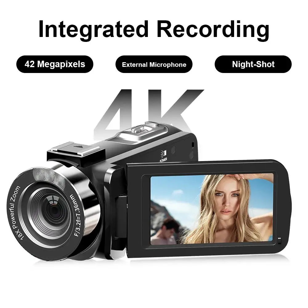 48MP 4K HD Digital Camera 18X Digital Zoom Flash Portable Video Recorder