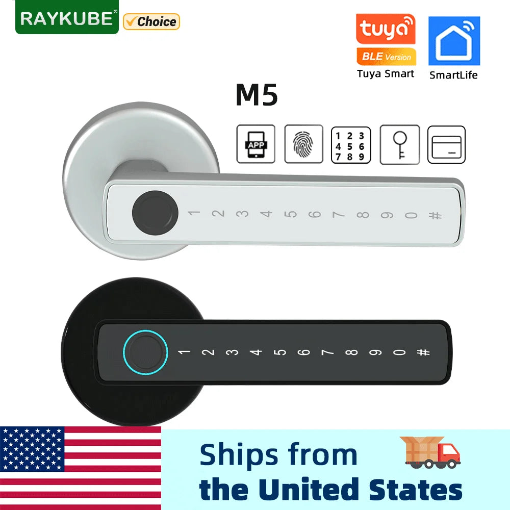 Smart Fingerprint Door Lock Electronic Lock with Password/Key/Card/APP Unlock