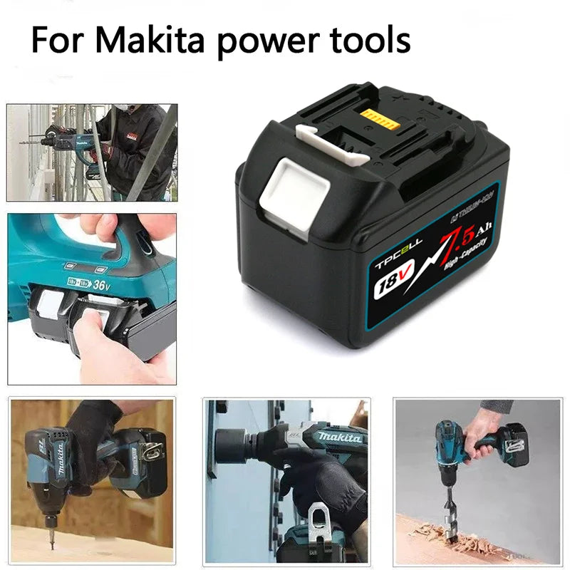 TPCELL 18V 7.5AH/9AH For Makita 18V Battery Power Tools Li-ion Replacement LXT BL1850 BL1840 for 18 V Screwdriver with bms