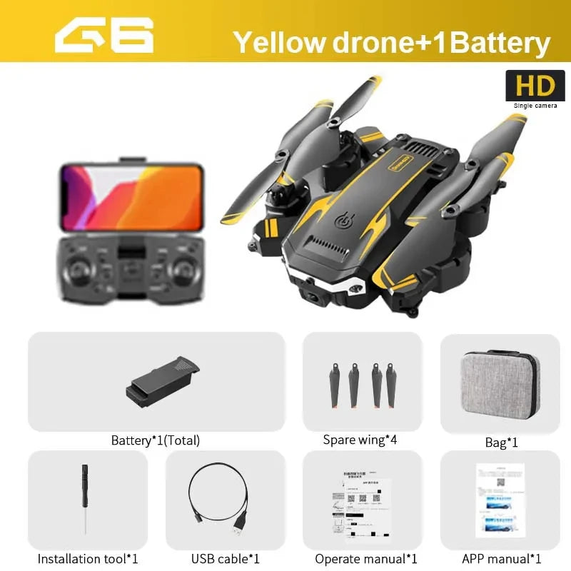 KBDFA G6 New Professional Foldable Quadcopter Aerial Drone S6 HD Camera GPS RC Helicopter FPV WIFI Obstacle Avoidance Toy Gifts