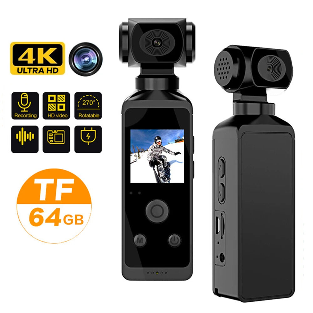 5K Waterproof Sports Action Camera Sport Action Camera Loop Recording Wearable Lens