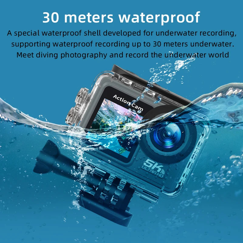 Best Budget Action Camera 5K 4K 60FPS WiFi Waterproof Sport Camera