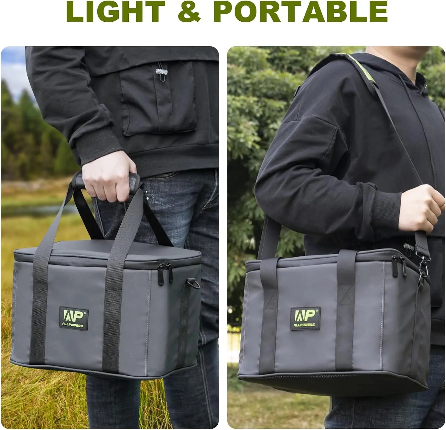 Portable Carry Bag for Camping Portable Power Station with Waterproof Compartment