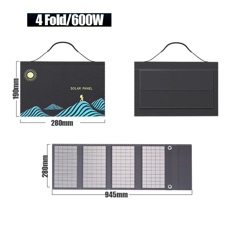 1000W Solar Panel Portable Folding Bag Outdoor Power Supply for Home