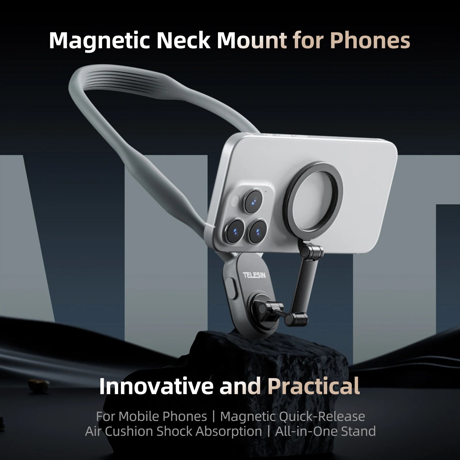 Telesin Magnetic Neck Holder Mount Quick Release Hold for IPhone samsung huawei xiaomi