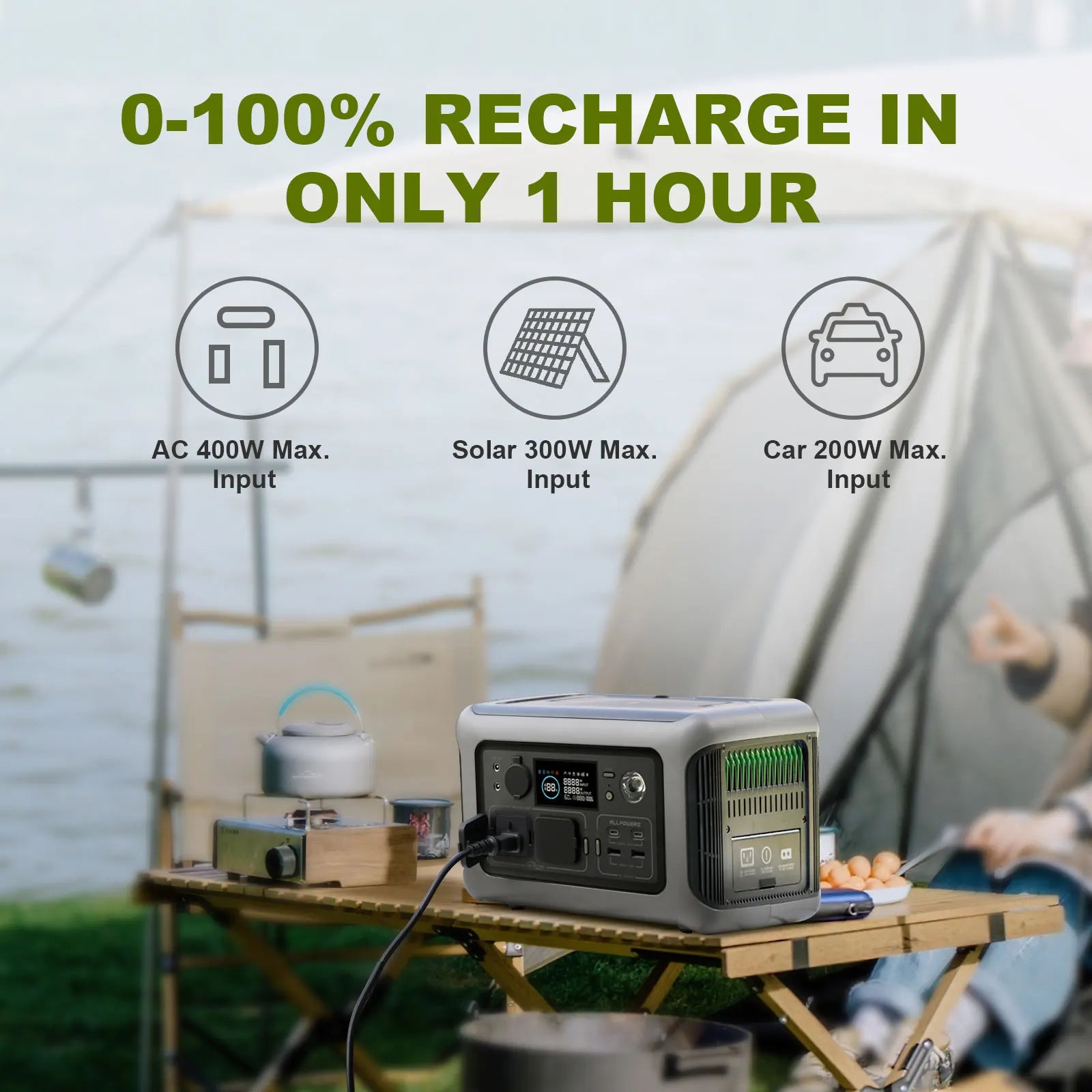 299Wh Best Portable Power Station for Camping AC Outlets for Outdoor Camping RV Home