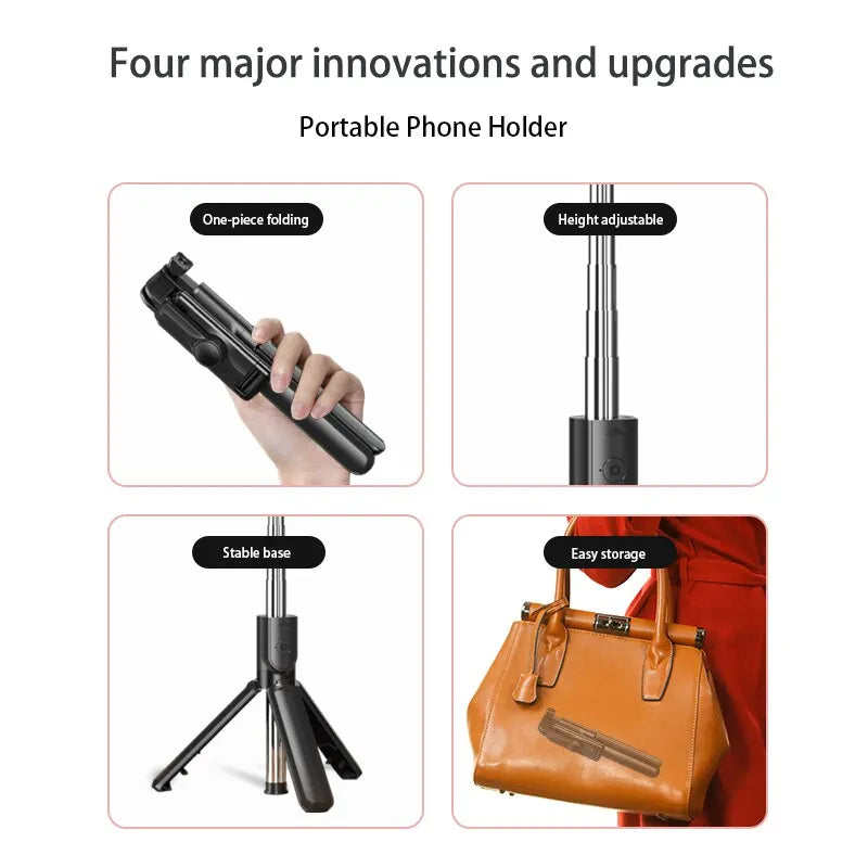 Bluetooth Wireless Selfie Stick Mini Tripod Extendable Remote Shutter For Phone Holder