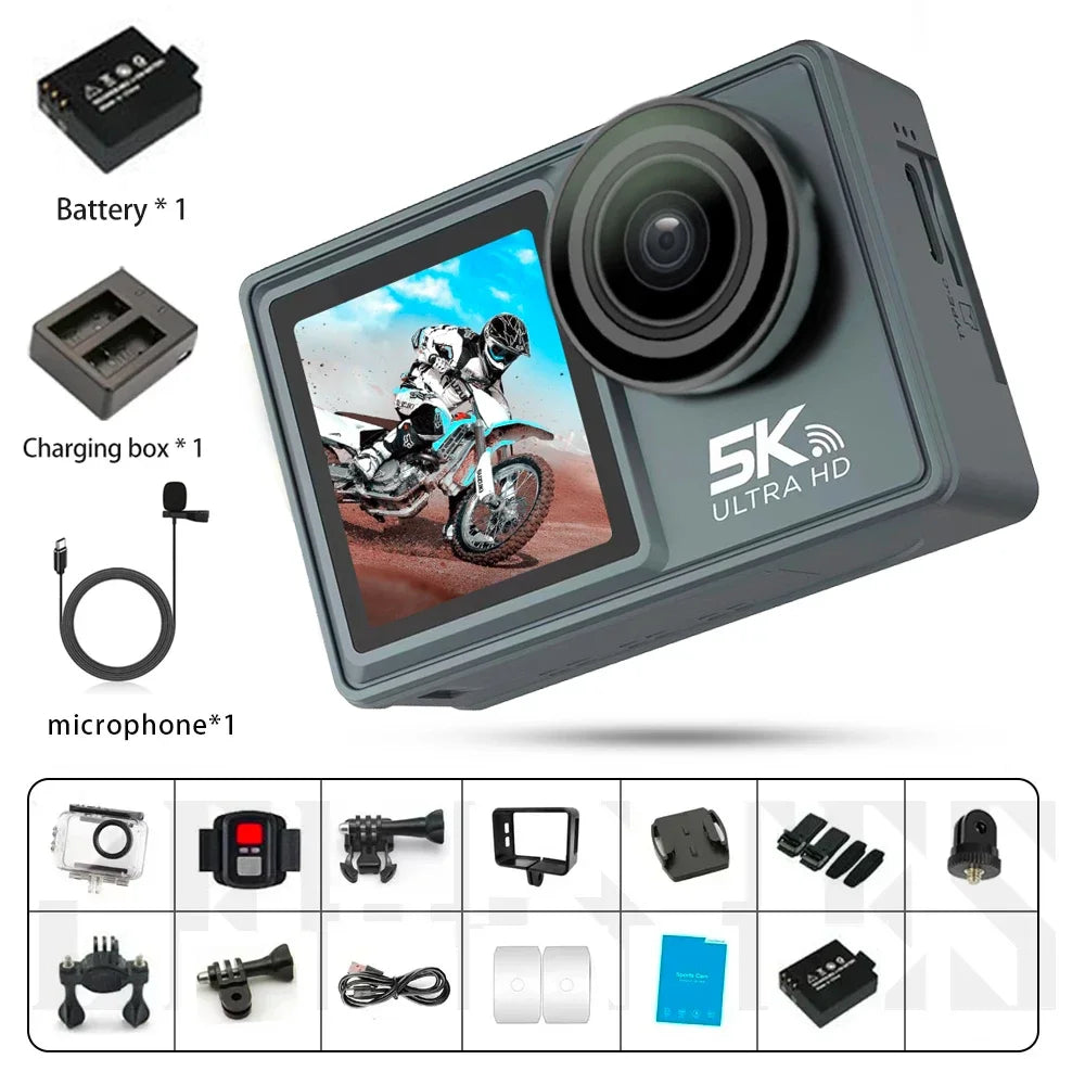 Best Budget Action Camera 5K 4K 60FPS WiFi Waterproof Sport Camera