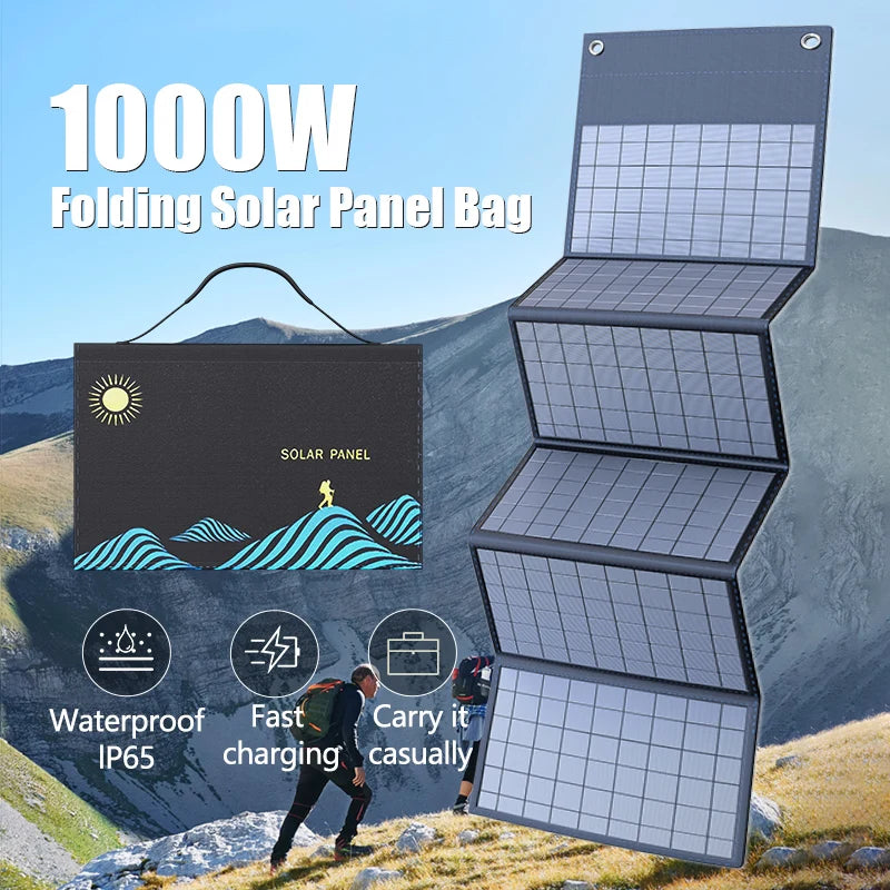 1000W Solar Panel Portable Folding Bag Outdoor Power Supply for Home