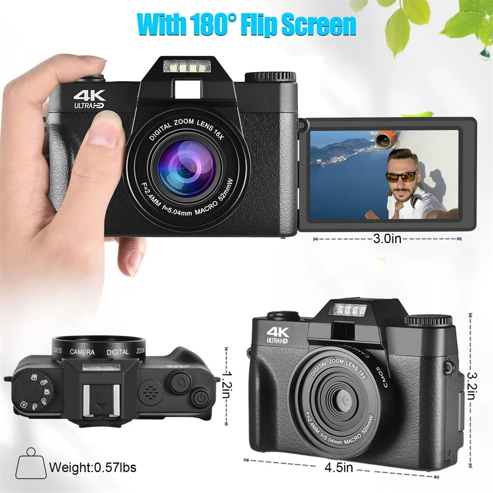 48MP Best Cheap Camera for Photography Beginners 4K WIFI Vlog Video Recorder