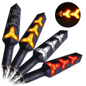 LED Turn Signals for Motorcycle Flasher Flowing Turn Signal Indicators Built Relay Motorbike Arrows Brake Light Bendable